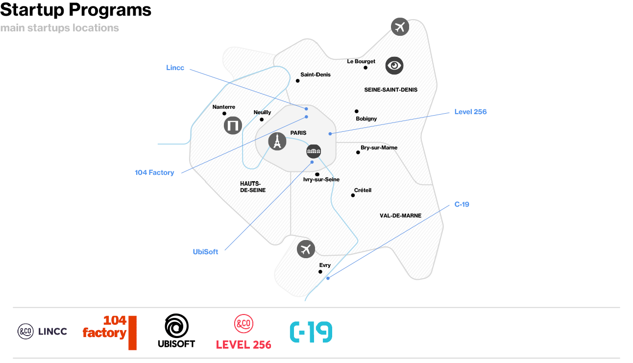 Gaming - Map of Startup Programs Specialized in Video Games in Paris Region Gaming - Map of Startup Programs Specialized in Video Games in Paris Region